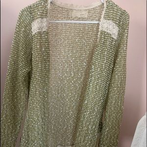 Laced button up cardigan